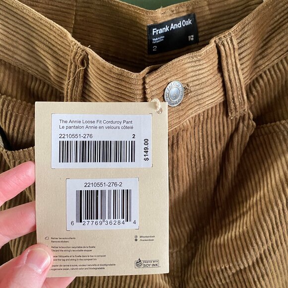 NWT - Annie Corduroy Pant - Frank & Oak - Picture 4 of 5